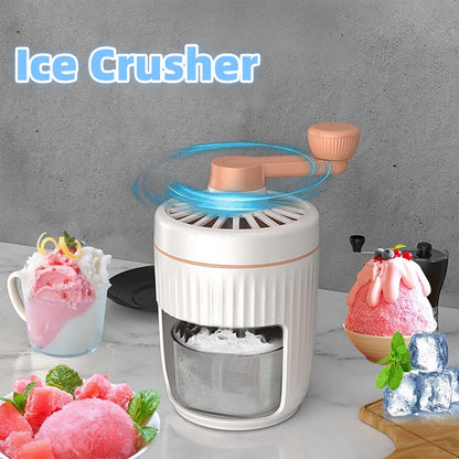 Manual Ice Crusher & Shaver – Hand Crank Ice Shaving Machine for Smoothies & Drinks
