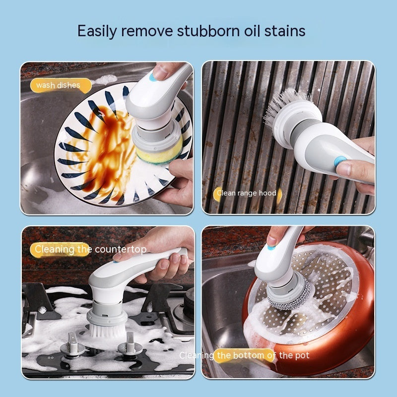 4-in-1 Electric Spin Scrubber – Handheld Cordless Cleaning Brush for Home