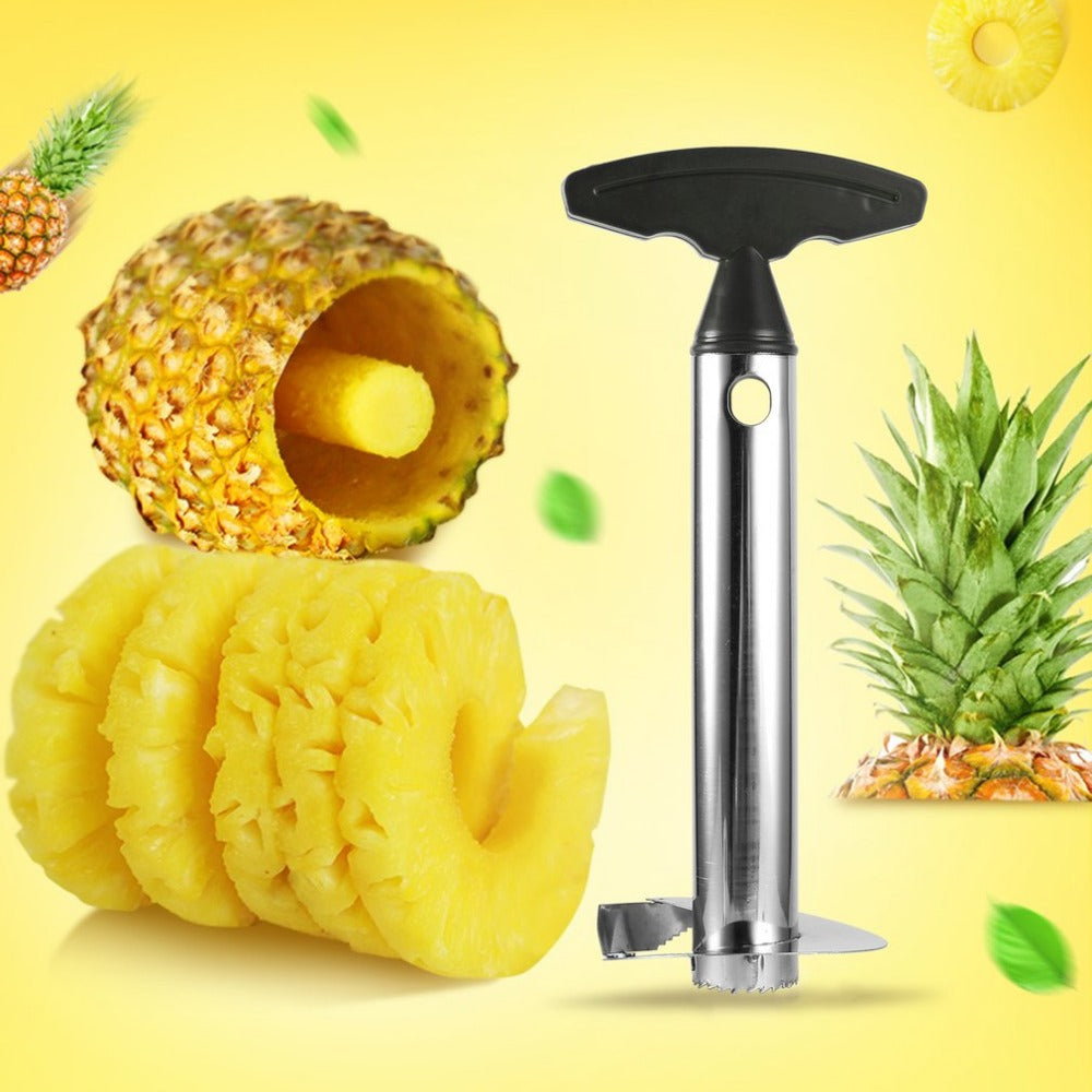 Stainless Steel Pineapple Corer & Peeler – Fruit Cutter Tool with Pulp Separator