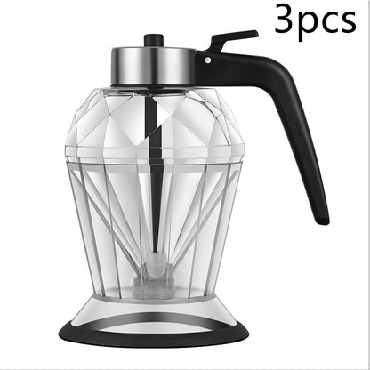 Premium Diamond Glass Oil Dispenser – Press Type Leakproof Oil Pourer for Kitchen (Olive Oil, Vinegar, Soy Sauce)