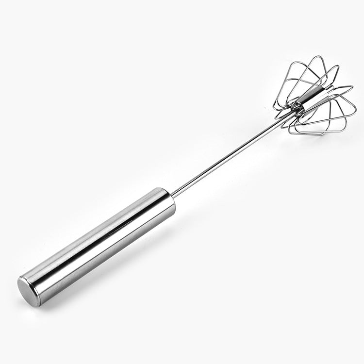 Manual Stainless Steel Egg Beater & Whisk – Semi-Automatic Handheld Kitchen Tool