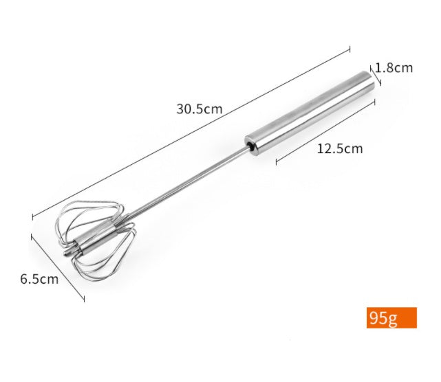 Manual Stainless Steel Egg Beater & Whisk – Semi-Automatic Handheld Kitchen Tool