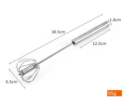 Manual Stainless Steel Egg Beater & Whisk – Semi-Automatic Handheld Kitchen Tool