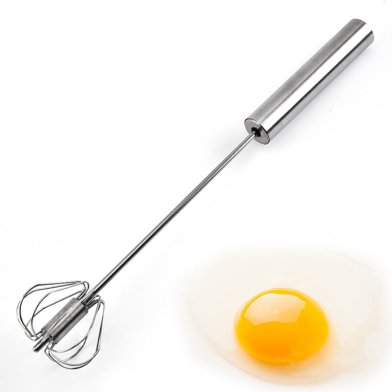 Manual Stainless Steel Egg Beater & Whisk – Semi-Automatic Handheld Kitchen Tool