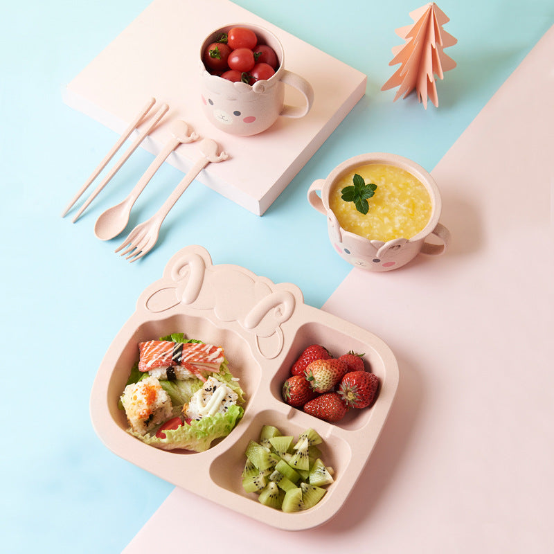 Cartoon Dinosaur Kids Dinnerware Set – Baby Plates, Bowls & Utensils