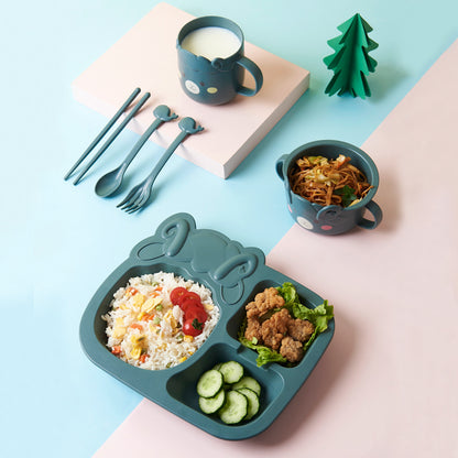 Cartoon Dinosaur Kids Dinnerware Set – Baby Plates, Bowls & Utensils