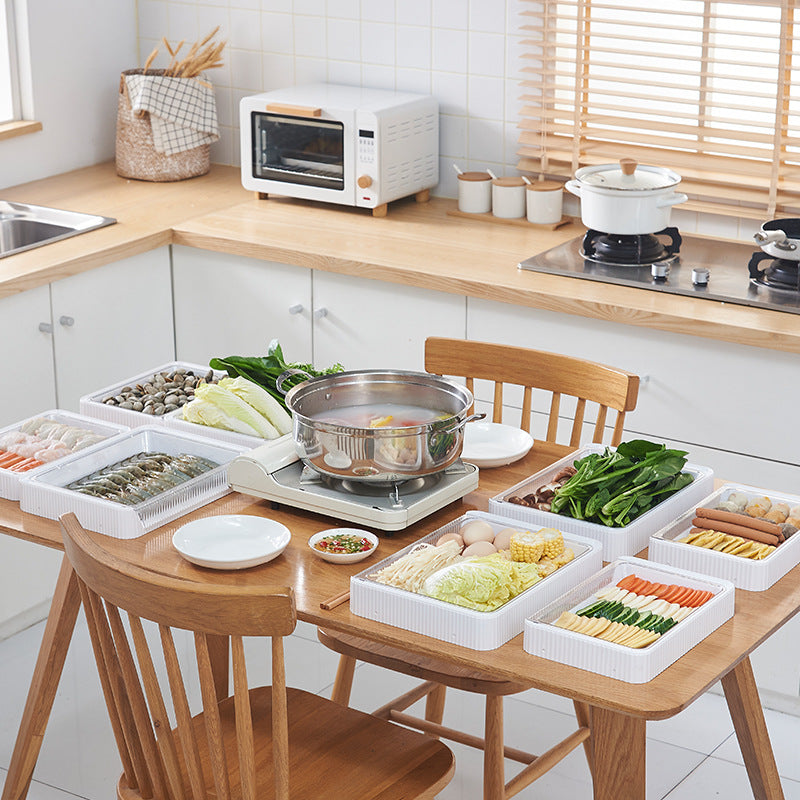 Foldable Kitchen Storage Rack with Draining Basket – Stackable Fruit & Vegetable Organizer, Space-Saving Shelf