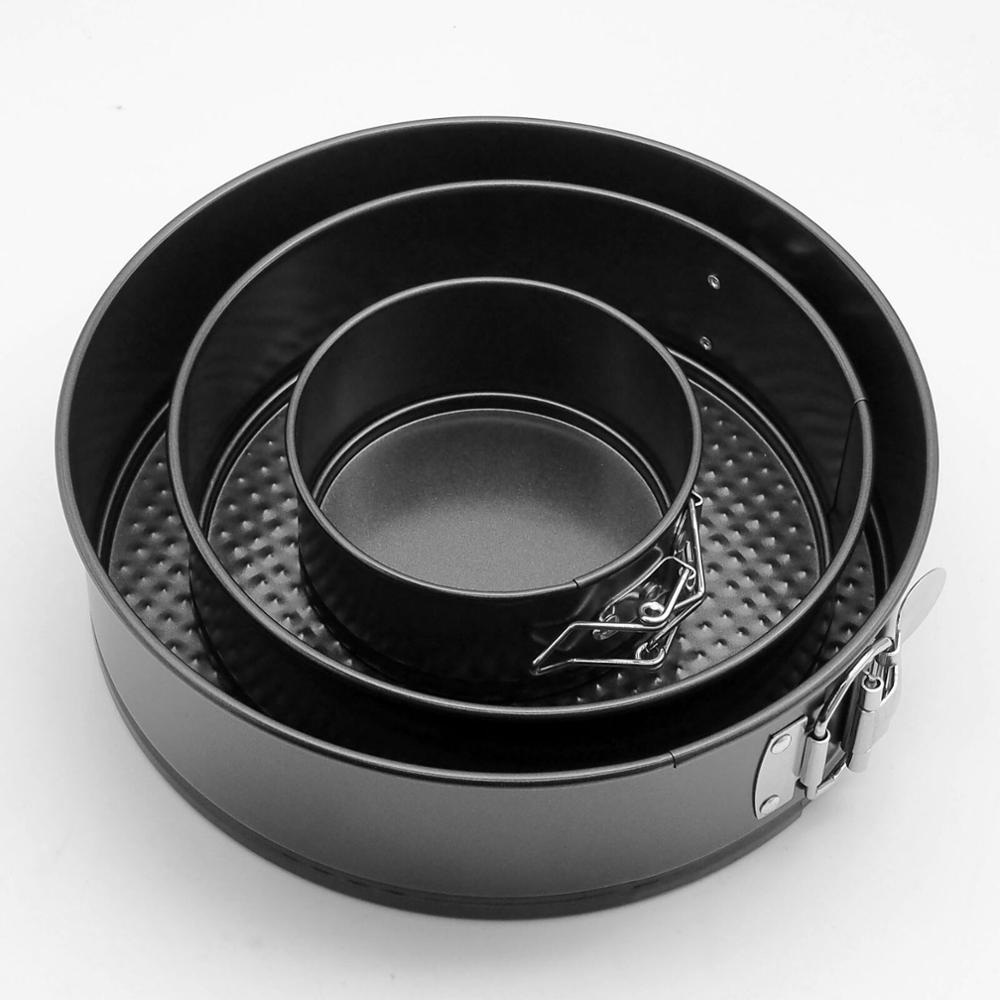 3-Piece Non-Stick Round Cake Pan Set – Springform Tiered Bakeware for Baking