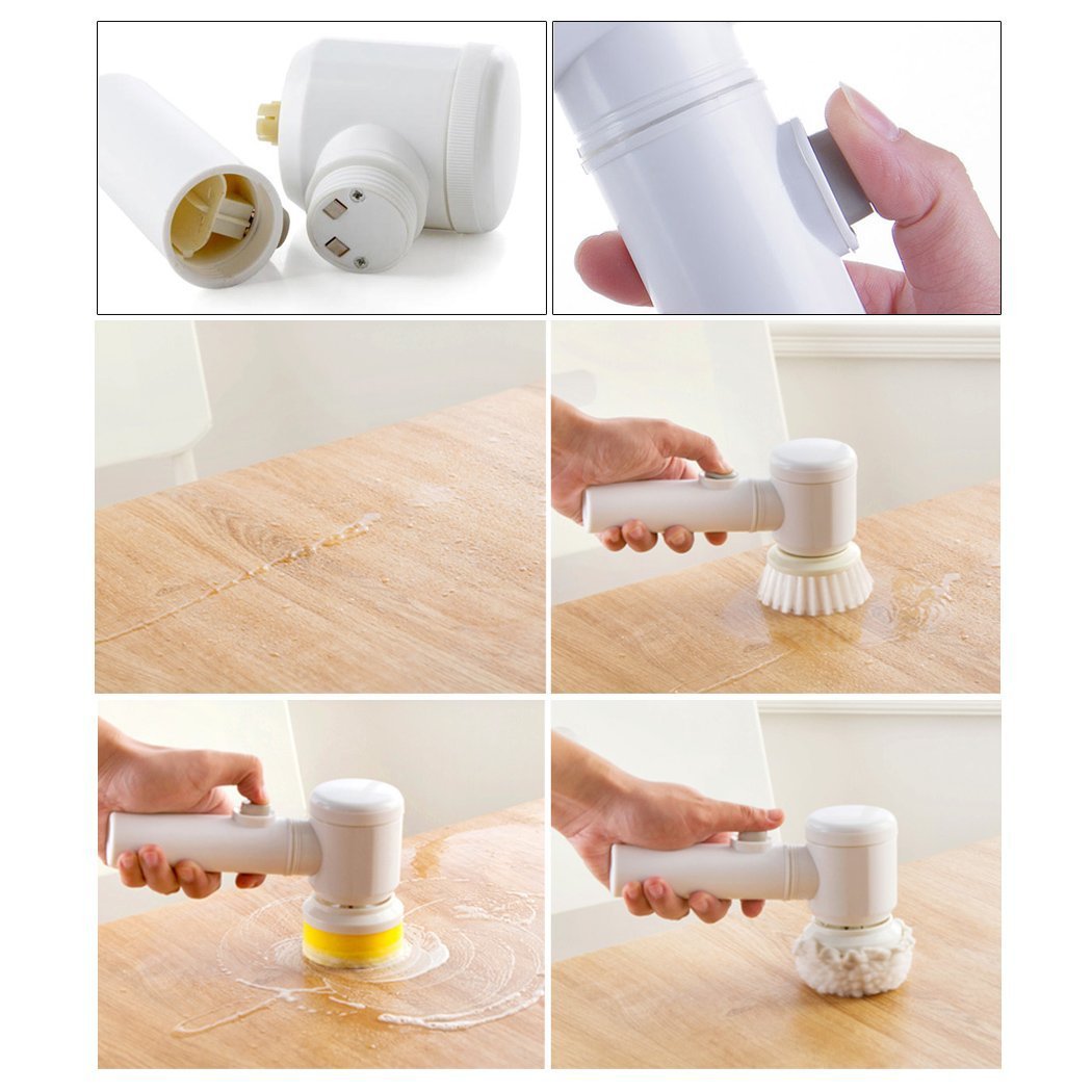 5-in-1 Electric Spin Scrubber Cordless Cleaning Brush for Bathroom, Bathtub & Kitchen