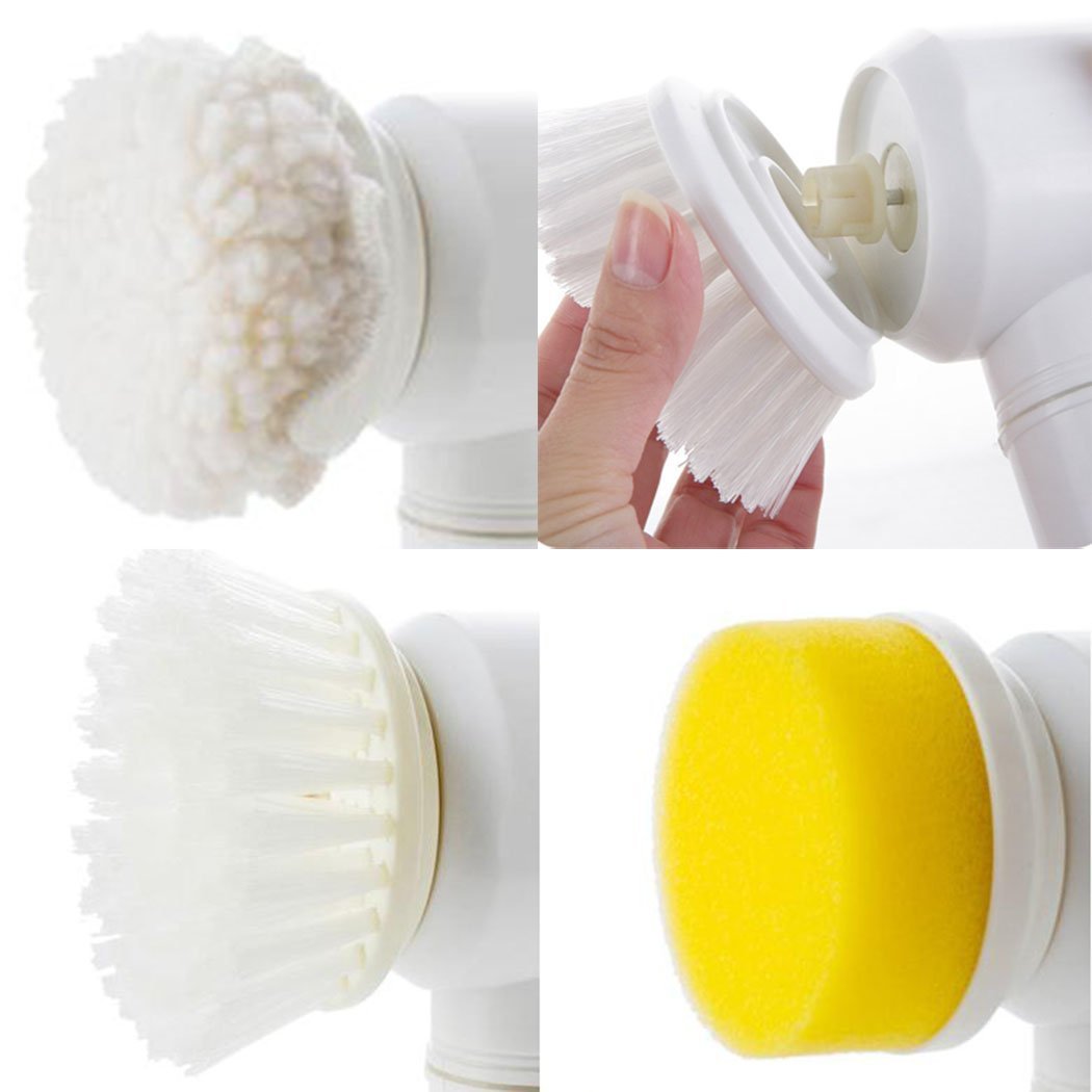 5-in-1 Electric Spin Scrubber Cordless Cleaning Brush for Bathroom, Bathtub & Kitchen