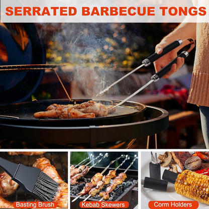 All-in-One BBQ Toolkit – Stainless Steel Grill Set with Case, Perfect for Outdoor Chef