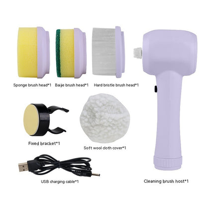 4-in-1 Electric Spin Scrubber – Handheld Cordless Cleaning Brush for Home