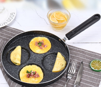 4-Cup Nonstick Egg & Pancake Frying Pan, Multi-Use Cookware for Gas Stoves, Breakfast Pan for Eggs, Pancakes