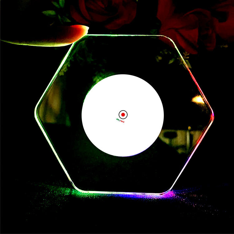 LED Luminous Drink Coaster Flashing Acrylic Crystal Base for Bar, Party & Cocktail Glass