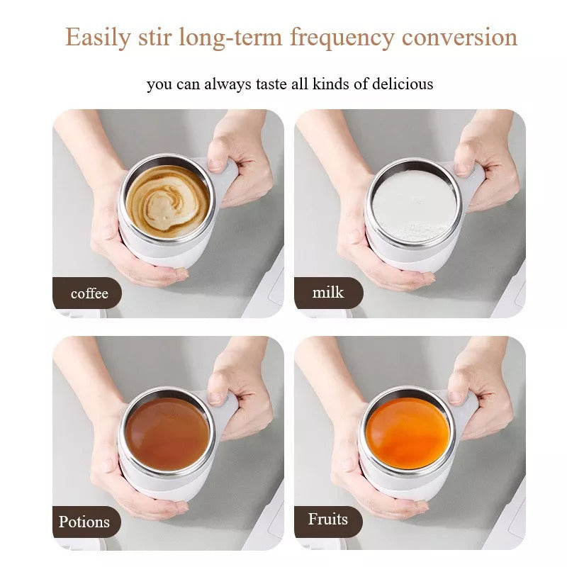 Rechargeable Electric Self-Stirring Mug | Automatic Magnetic Coffee Cup for Milk, Tea & Shakes