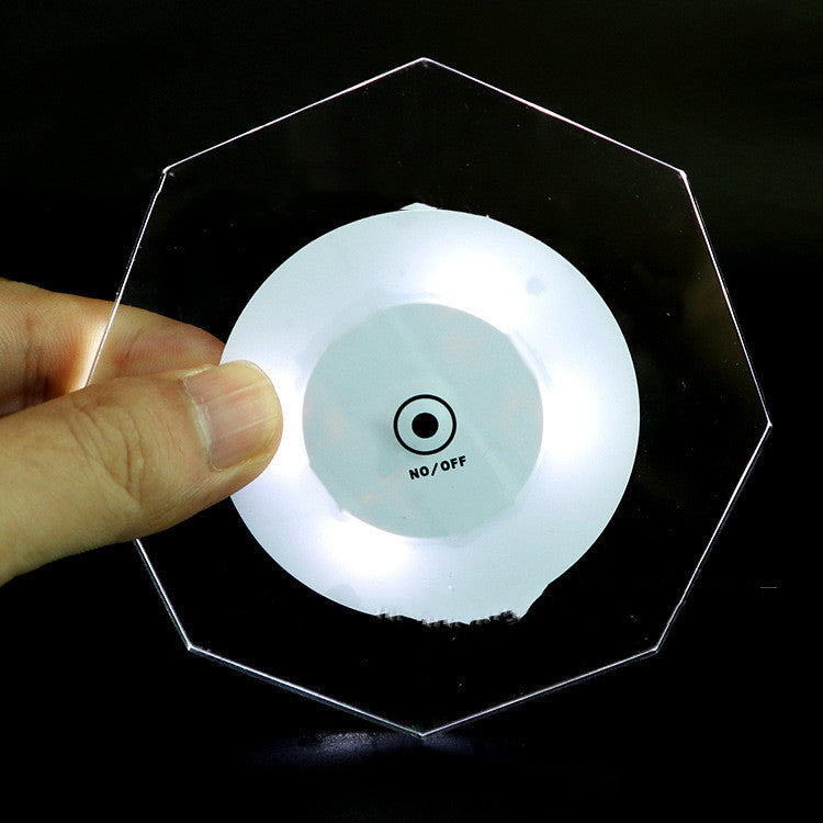 LED Luminous Drink Coaster Flashing Acrylic Crystal Base for Bar, Party & Cocktail Glass
