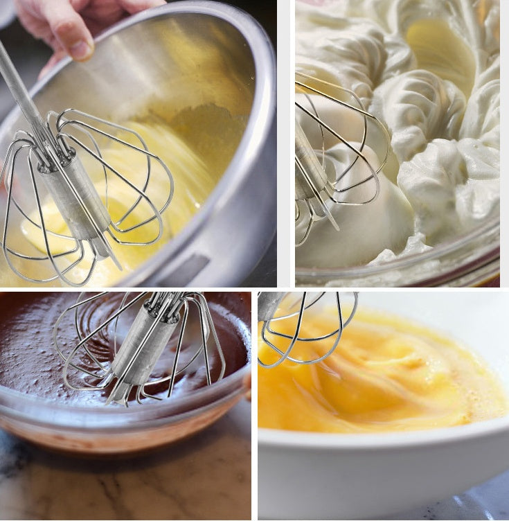 Manual Stainless Steel Egg Beater & Whisk – Semi-Automatic Handheld Kitchen Tool