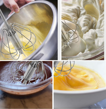 Manual Stainless Steel Egg Beater & Whisk – Semi-Automatic Handheld Kitchen Tool