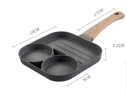 4-Hole Non-Stick Omelet & Pancake Pan – Multi-Functional Breakfast Egg & Burger Maker