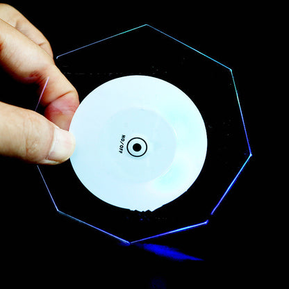 LED Luminous Drink Coaster Flashing Acrylic Crystal Base for Bar, Party & Cocktail Glass