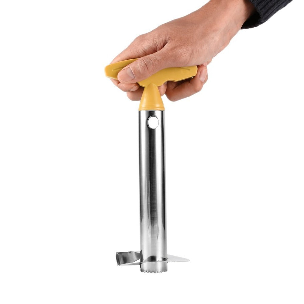 Stainless Steel Pineapple Corer & Peeler – Fruit Cutter Tool with Pulp Separator