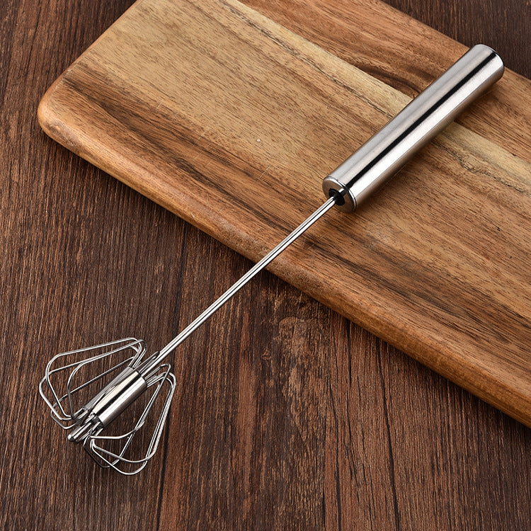 Manual Stainless Steel Egg Beater & Whisk – Semi-Automatic Handheld Kitchen Tool