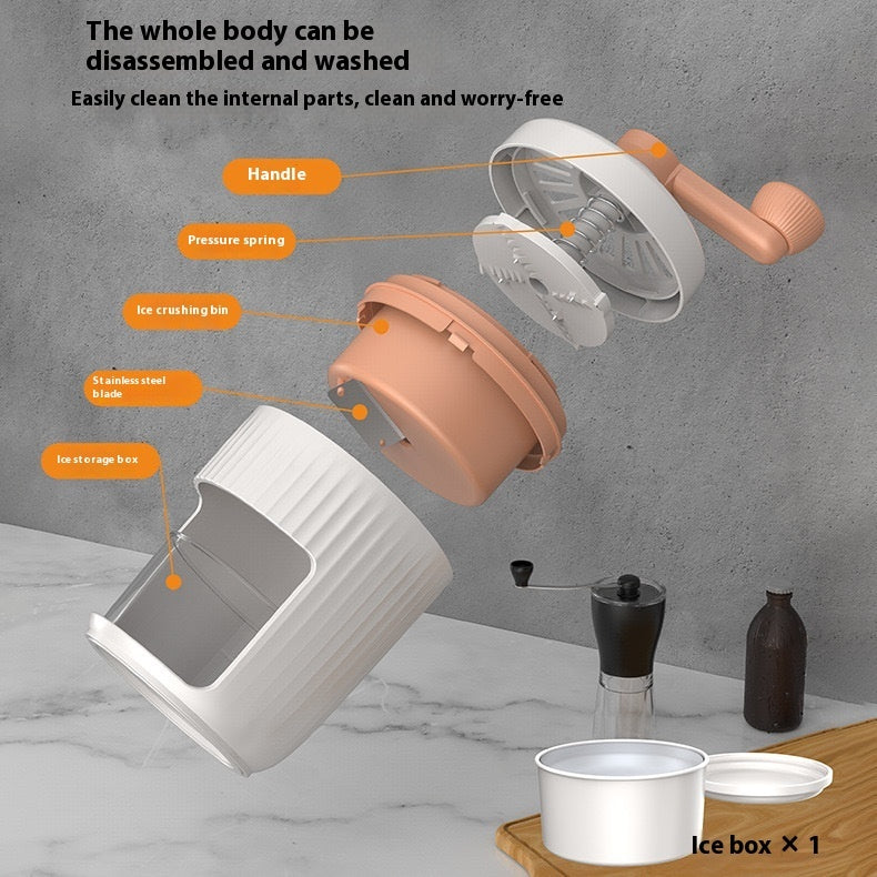 Manual Ice Crusher & Shaver – Hand Crank Ice Shaving Machine for Smoothies & Drinks