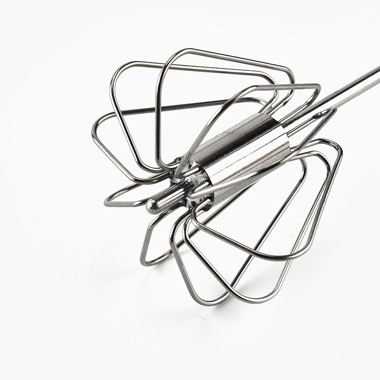 Manual Stainless Steel Egg Beater & Whisk – Semi-Automatic Handheld Kitchen Tool