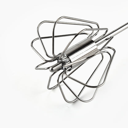 Manual Stainless Steel Egg Beater & Whisk – Semi-Automatic Handheld Kitchen Tool