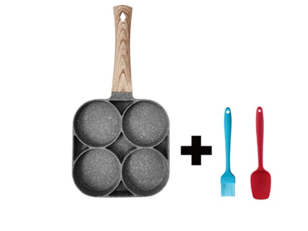4-Hole Non-Stick Omelet & Pancake Pan – Multi-Functional Breakfast Egg & Burger Maker