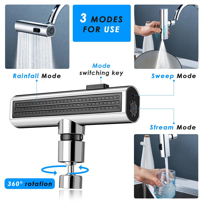 Universal Kitchen Faucet Water Nozzle – Splash Proof Rotating Water Bubbler Extension