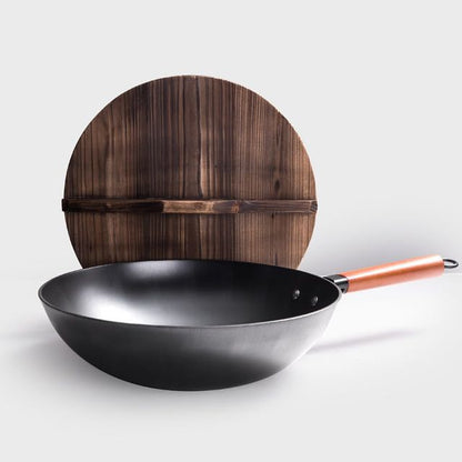 Handmade Traditional Iron Wok – Cast Iron Pan for Cooking & Stir-Fry