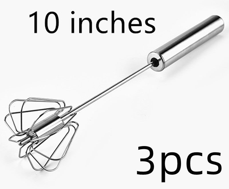 Manual Stainless Steel Egg Beater & Whisk – Semi-Automatic Handheld Kitchen Tool
