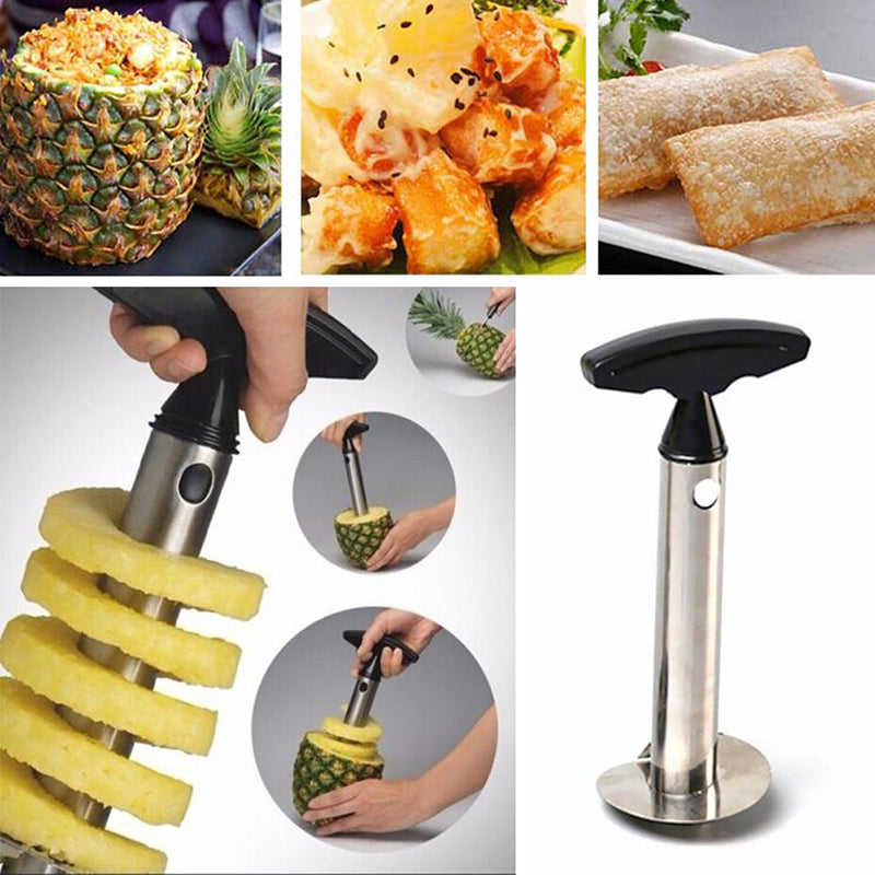 Stainless Steel Pineapple Corer & Peeler – Fruit Cutter Tool with Pulp Separator
