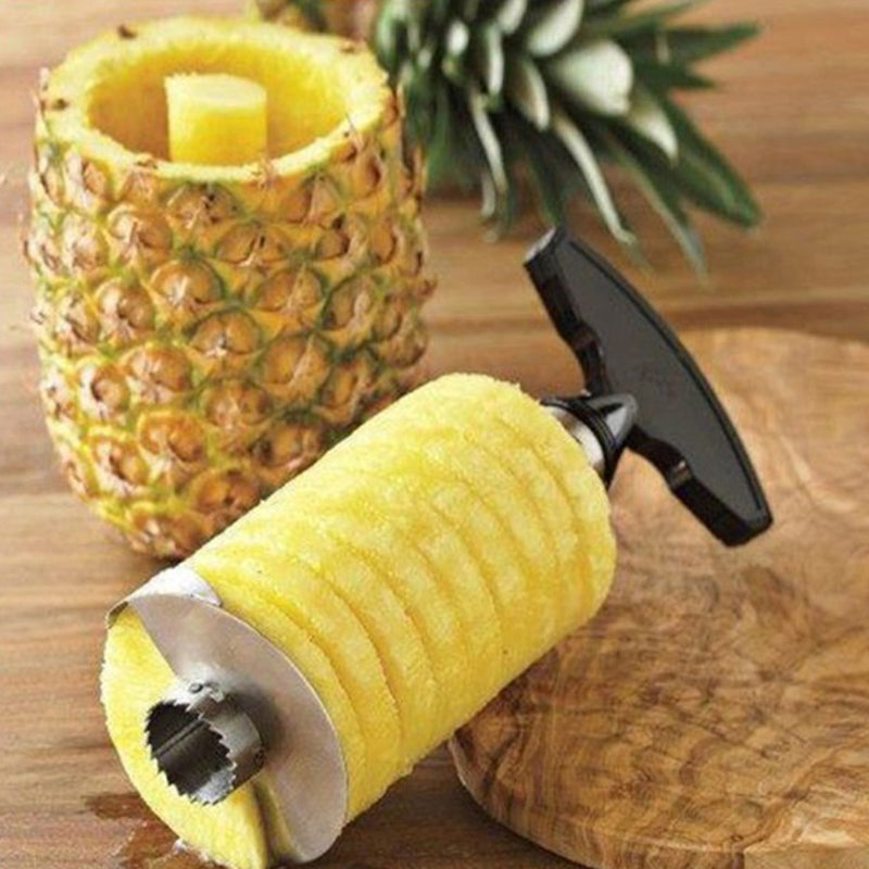 Stainless Steel Pineapple Corer & Peeler – Fruit Cutter Tool with Pulp Separator