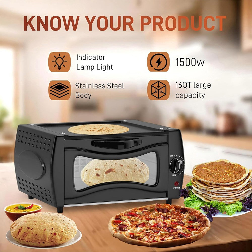 2100W Electric Mini Oven – Multi-Function Pizza, Naan & Bread Maker for Chapati, Roti & Baking