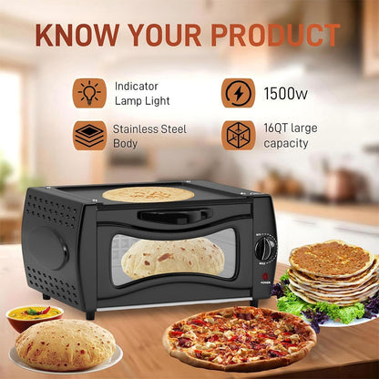 2100W Electric Mini Oven – Multi-Function Pizza, Naan & Bread Maker for Chapati, Roti & Baking