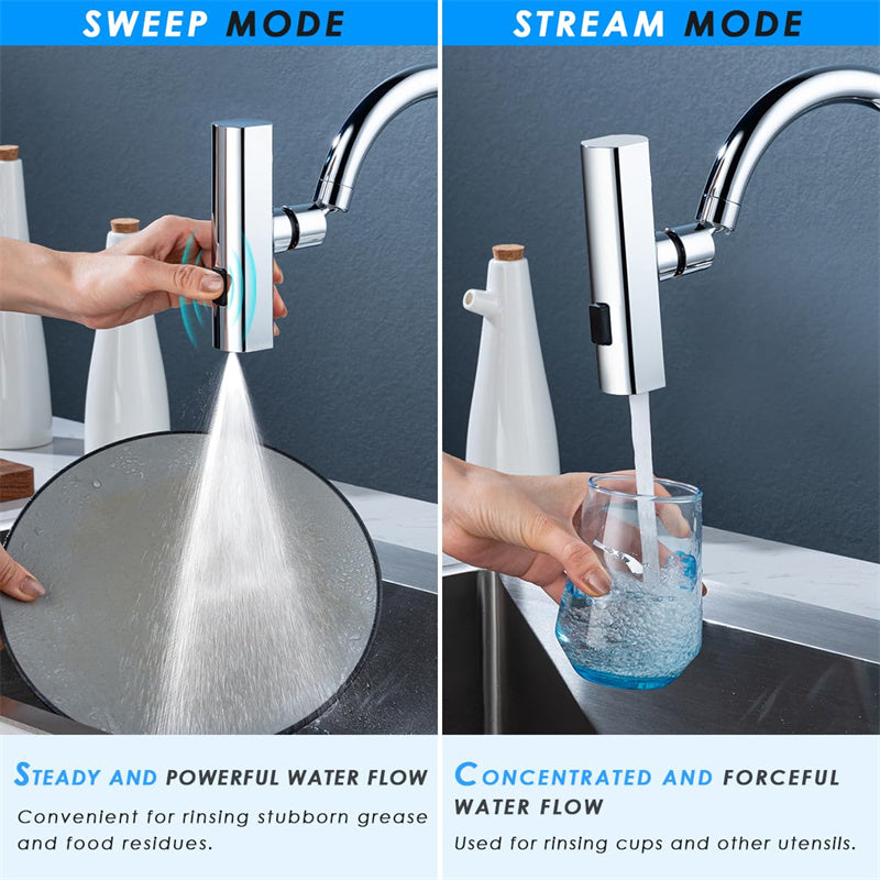 Universal Kitchen Faucet Water Nozzle – Splash Proof Rotating Water Bubbler Extension