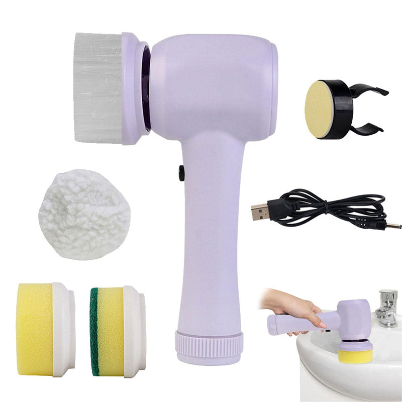 4-in-1 Electric Spin Scrubber – Handheld Cordless Cleaning Brush for Home