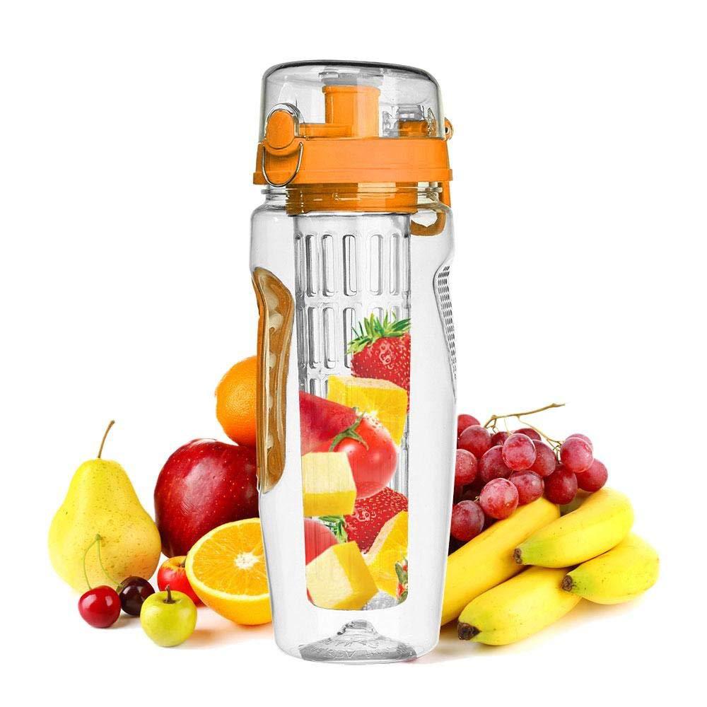 32oz Fruit Infuser Water Bottle – BPA-Free Plastic Sports Bottle with Removable Infuser