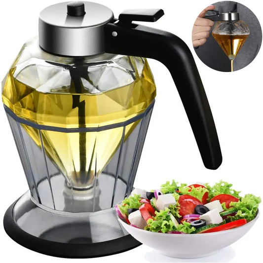 Premium Diamond Glass Oil Dispenser – Press Type Leakproof Oil Pourer for Kitchen (Olive Oil, Vinegar, Soy Sauce)