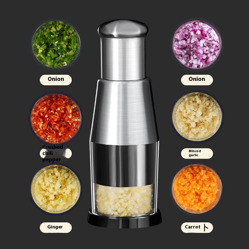 Manual Garlic Press & Vegetable Chopper – Onion Crusher Kitchen Gadget