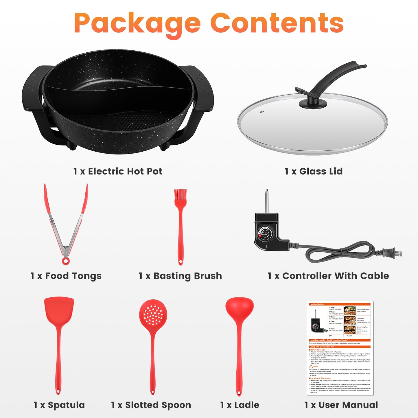 6L Electric Hot Pot with Divider – Dual Flavor Shabu Shabu Cooker, Non-Stick Hot Pot with Temperature Control (1100W)