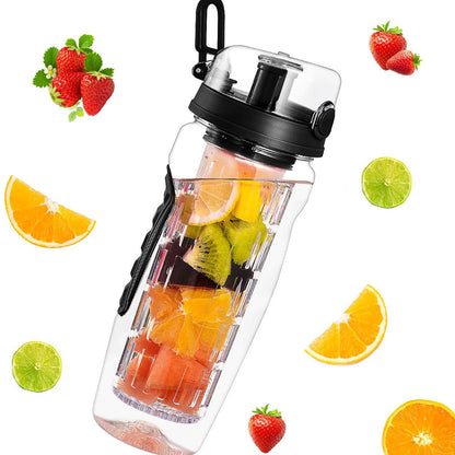 32oz Fruit Infuser Water Bottle – BPA-Free Plastic Sports Bottle with Removable Infuser